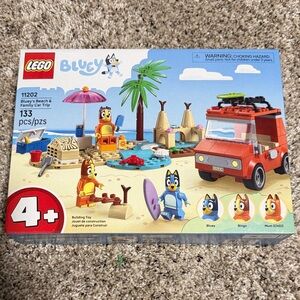 LEGO Bluey Beach Adventure Set with Red Car